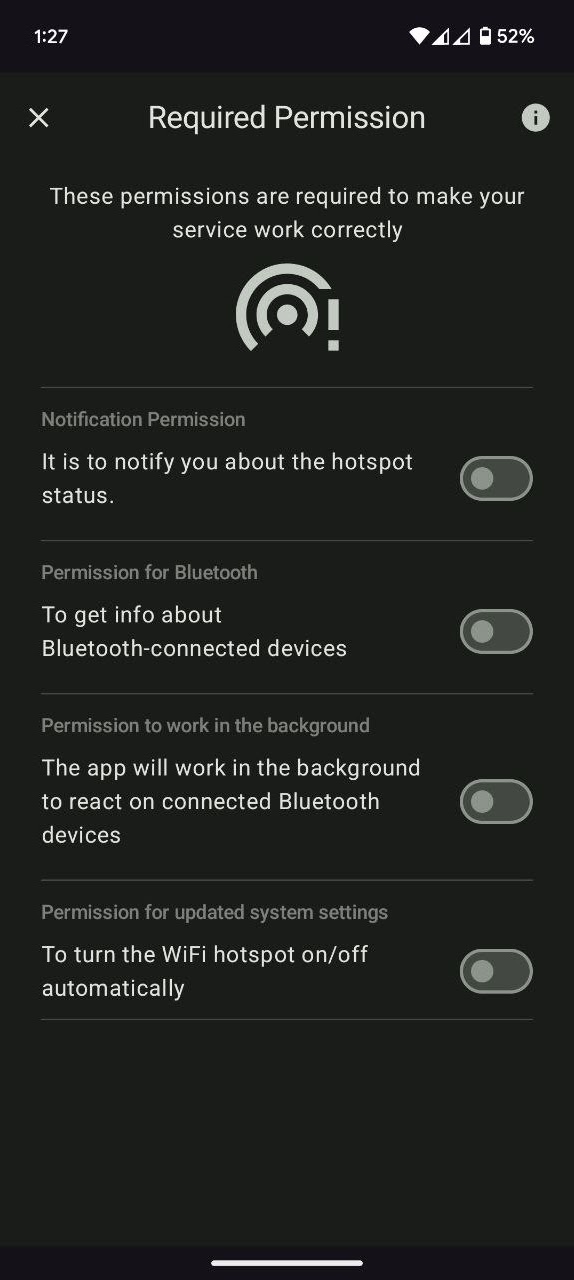 App Required Permission screen
