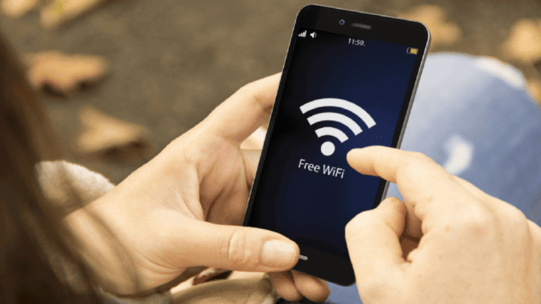 Phone displaying WiFi hotspot screen